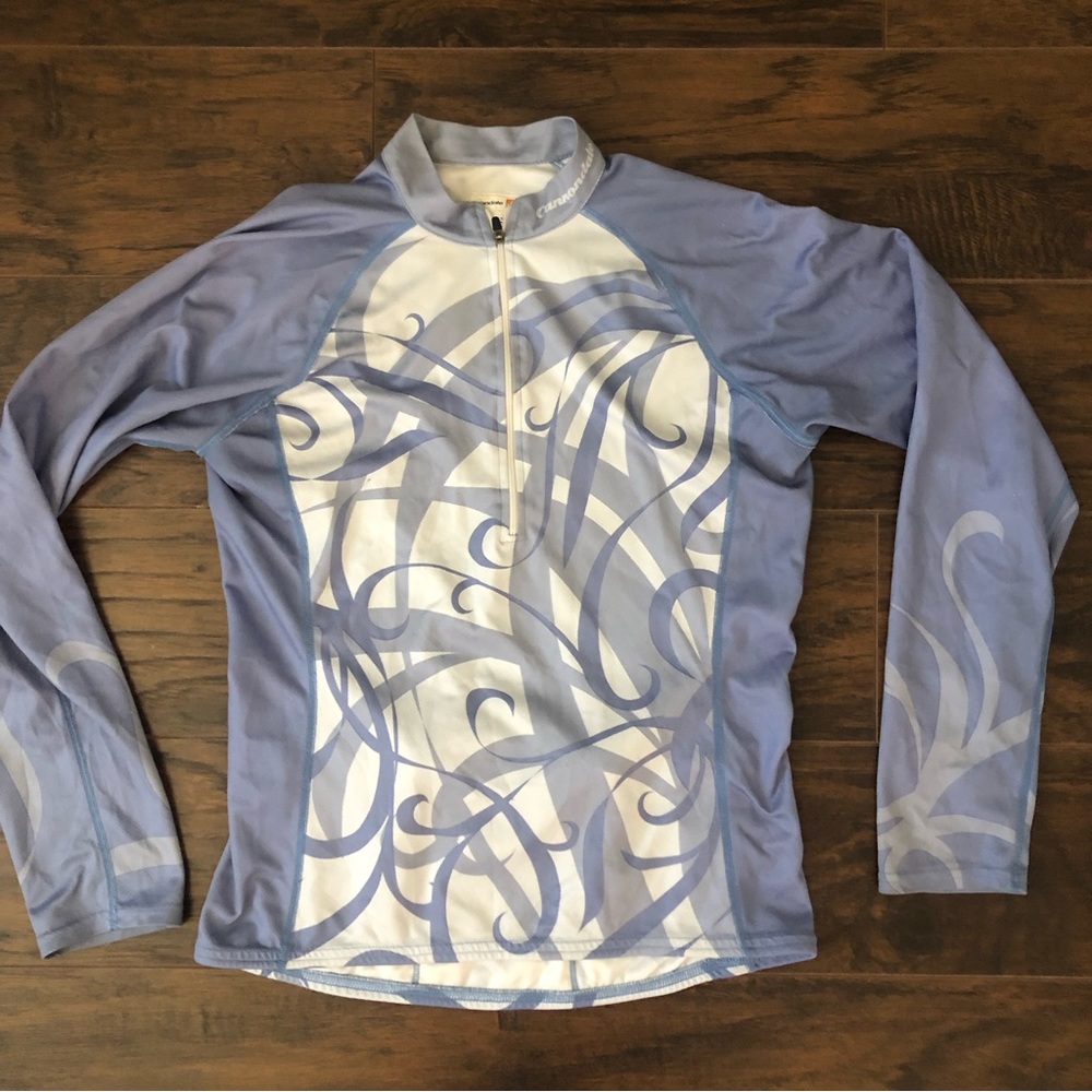 Women's Light Blue Long-Sleeve Cycling Jersey